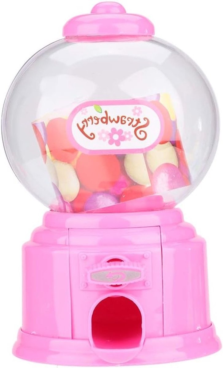 Draagbare Snoepdispenser voor Kinderen - Mini Ballen en Bonbons - Ideaal voor Kleuters en Feestjes (Roze)