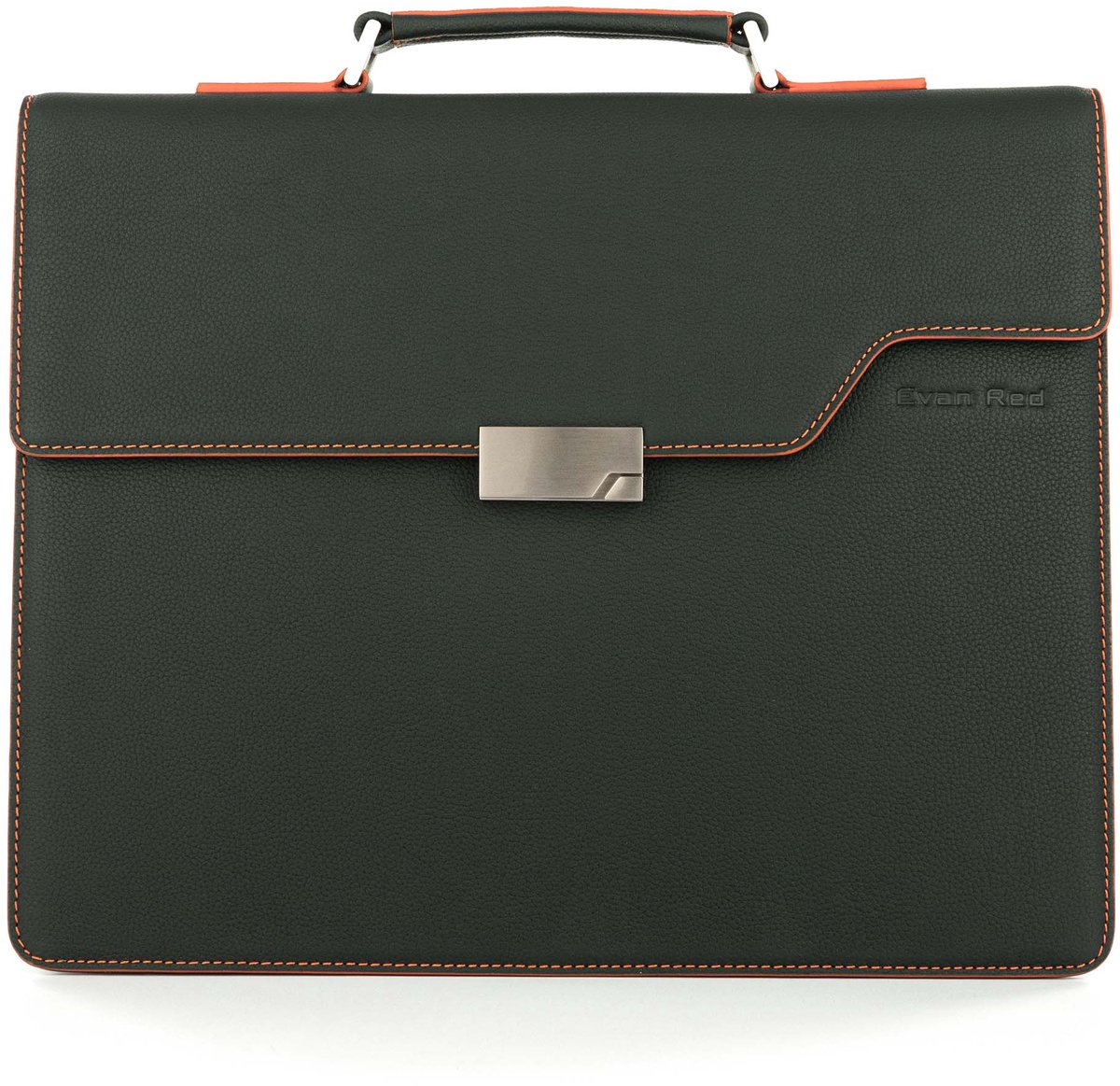 Evan Red Amsterdam Briefcase - Groen - Aktetas - Leer