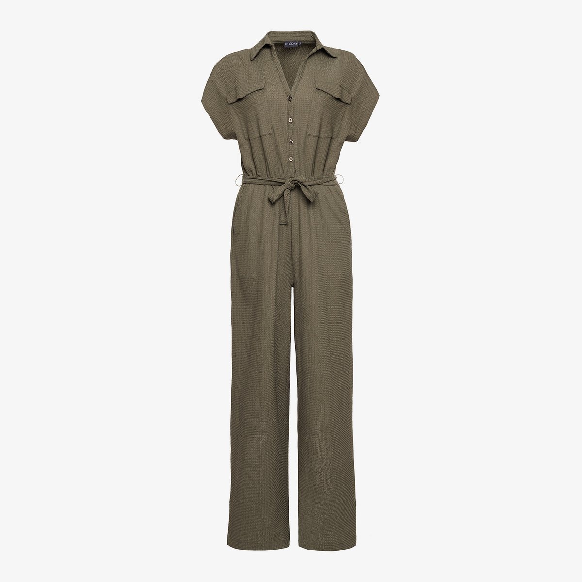 TwoDay dames crinkle jumpsuit korte mouw groen - Maat 3XL