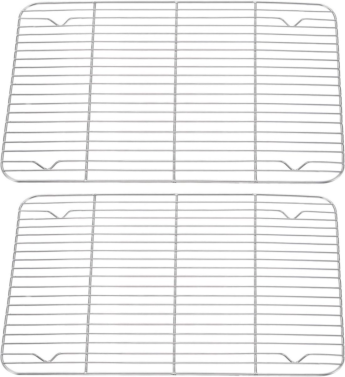 BBQ Grill Net - Koelrek Bakrooster - Barbecue Koken - Met Steunpoten - 42x29 cm - Zilver