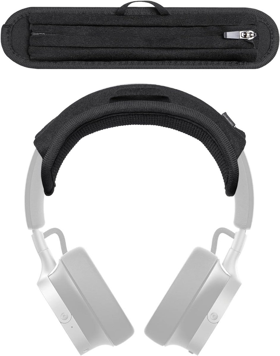 Hoofdband Kussenhoes - Hoofdtelefoon Kussen - Draagcomfort Verbeteren - 6mm Dik Neopreen - 30 cm - Zwart