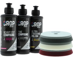 CROP Auto Polijst Set 125mm - Professionele Car Detailing - Heavy Cut, Fine Cut en Ultra Finishing Polish - Complete Polijstschijven Set voor Autoak