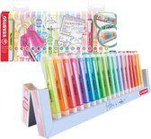 STABILO swing cool - Markeerstift - Perfect Voor Onderweg - Standaard & Pastel - Deskset Met 18 Kleuren