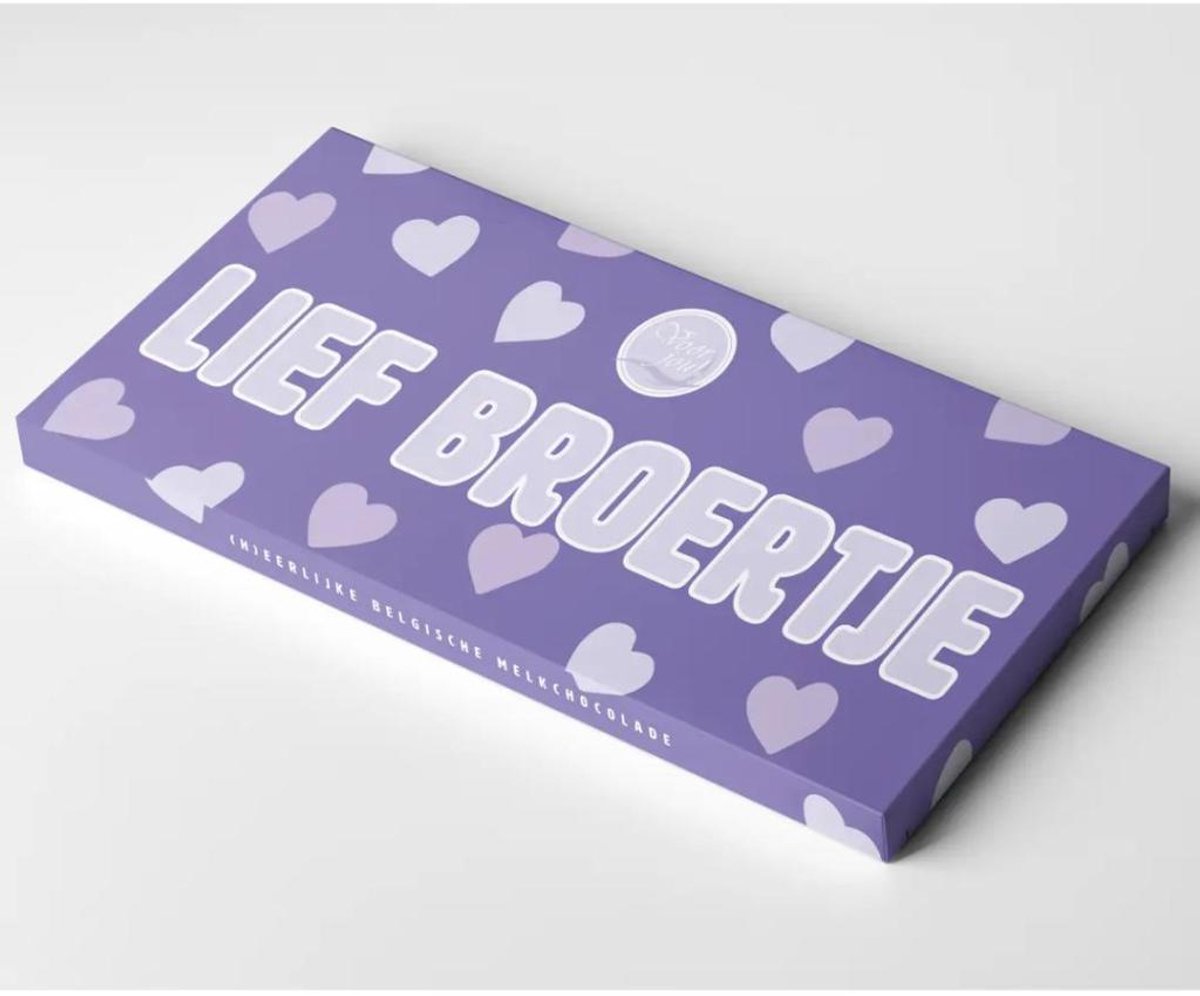 Wensreep Lief Broertje – Belgische Melkchocolade Cadeaureep – Fairtrade Chocolade Cadeau – 70g