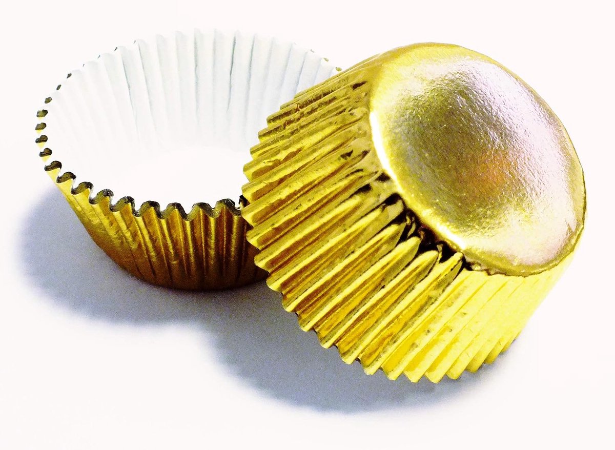 Cupcake vormpjes papier - Muffin vormpjes papier - Tulpenontwerp - Set van 45 - Goud - 25ml - Geschikt voor Oven, Feesten en Desserts - van Imperatoris