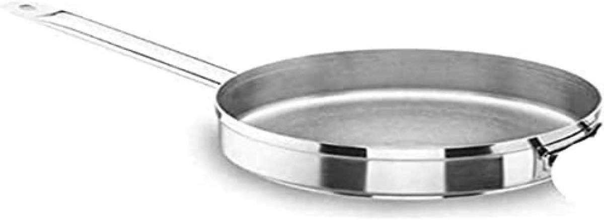 Chef Pan - Sauteuse Pan - Koken aanrecht - Roestvrij staal - 20 cm - Zilver