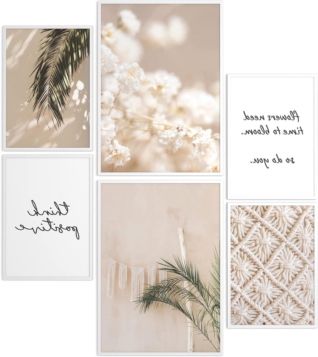 Mood Poster Set Bohemian - Wanddecoratie Set - Woonkamer Inrichten - 6 Delige Set - 2x A3 en 4x A4