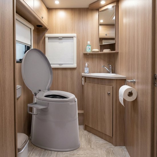 Draagbaar Toilet, Antislip Zacht Gewatteerd Hoog Draagvermogen Nachtkastje Toilet met Vuilniszak, CampingToilet Reistoilet voor Volwassenen Kinderen Buiten Kamperen Lange Roadtrips