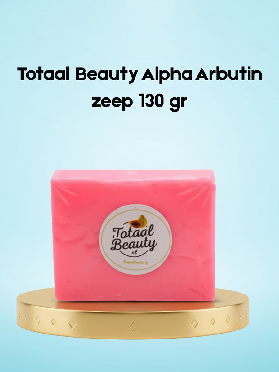 TotaalBeauty Alpha Arbutin Soap – 130 g – Verhelderende & Hydraterende Zeep – Helpt Donkere Vlekken te verminderen, Egaliseert de Huidtint & Hydrateert Intensief – Voor een Gladde, Stralende & Gezonde Huid