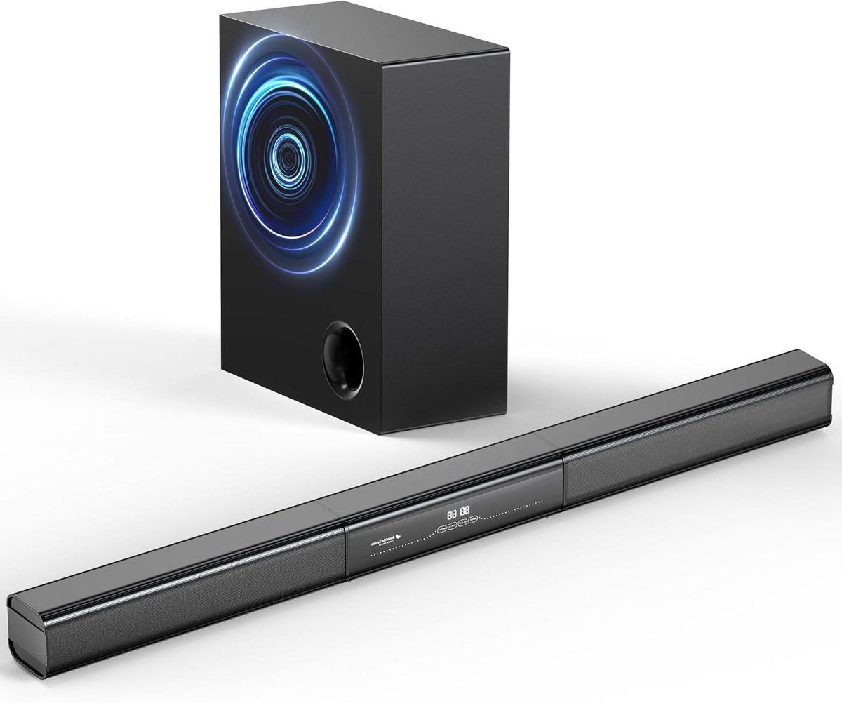 Soundbar met Subwoofer - TV Speaker Set - Thuisbioscoop Ervaring - Afneembaar 3-delig Ontwerp - 35 inch - Zwart