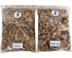 Whiskey snippers / Rode wijn snippers / Rookoven / Rookhout / Rooksnippers / 100 % eiken / 1 kg samen / Kamado / Rookchips / BBQ