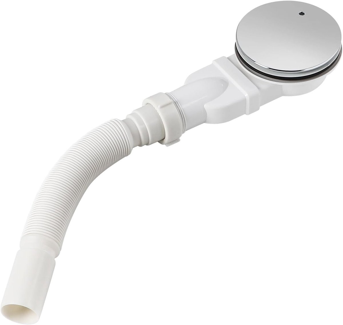 Drainafvoer voor douchebak 90 mm met geurstop en haarzeef, ABS en PP materiaal, doucheafvoer sifon met chroomdeksel voor douche en bad, waterafvoer, sanitairaccessoires, badkamerinrichting