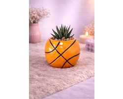 Bloempot ‘Basketball Vibes’ – Sporty & uniek! (klein) | Bloempot | Decoratie | Cadeau | Wonen | Planten | Bloemen | Lente | Vrolijk | Sportief | Moederdag
