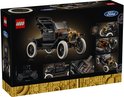 Achterkant van de doos van de LEGO Icons Ford Model T met details.