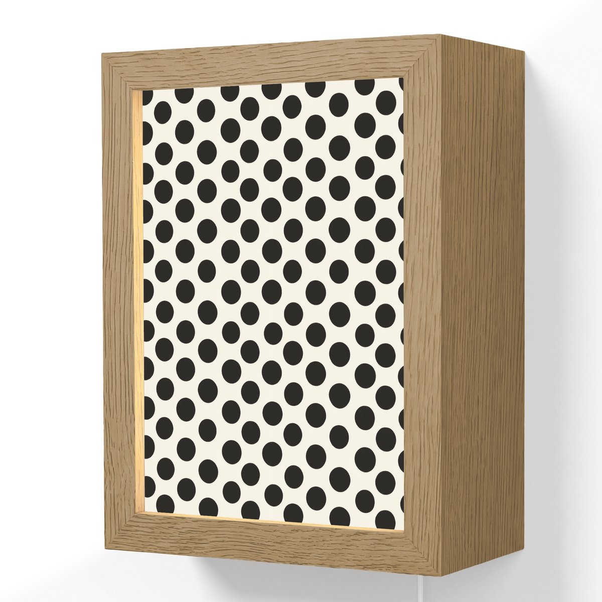 Wandlamp 15x20 cm - Oplaadbaar - Klassiek - Stippen - Zwart - Wandlampen binnen woonkamer 