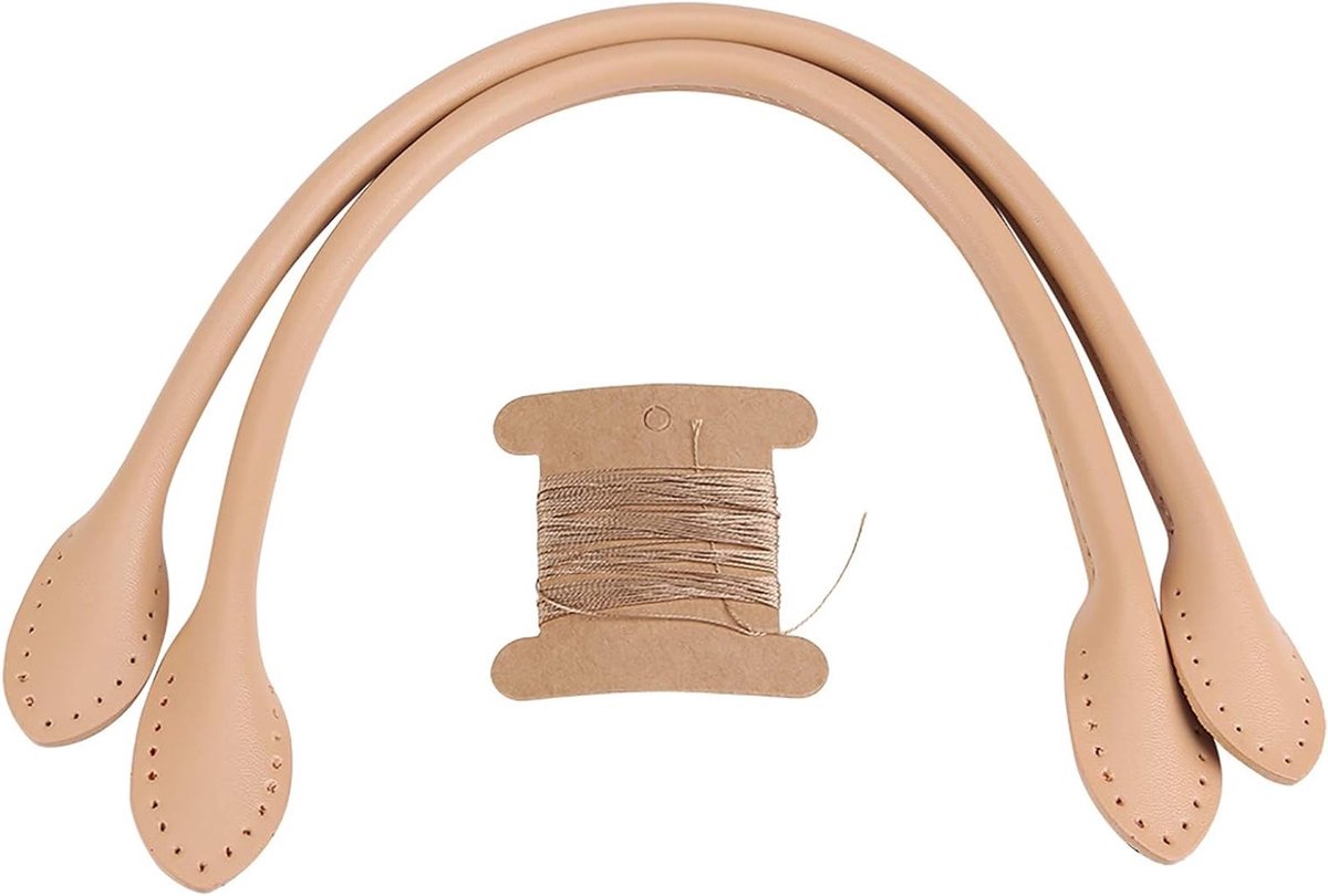 2 Stuks Echte Leren Tas Handvatten voor Handtas Vervangingsriemen - DIY Accessoires in Zwart, Bruin en Beige