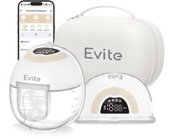Evite Borstkolf Smart - Elektrische Draadloze Borstkolf - Draagbaar & Handsfree - BPA Vrij - met App - Met Nachtlamp - Incl Opbergtas & Accessoires - Silk Beige