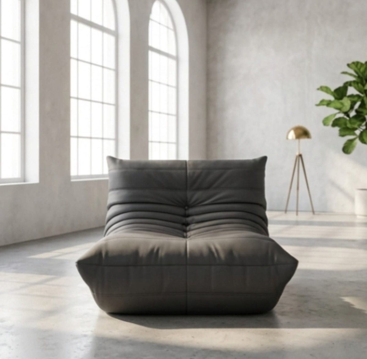 Fauteuil loungestoel 94x75x74,9 cm – moderne Togo stijl zetel – zachte comfortabele relaxstoel voor woonkamer en slaapkamer – zwart – Urbanhome