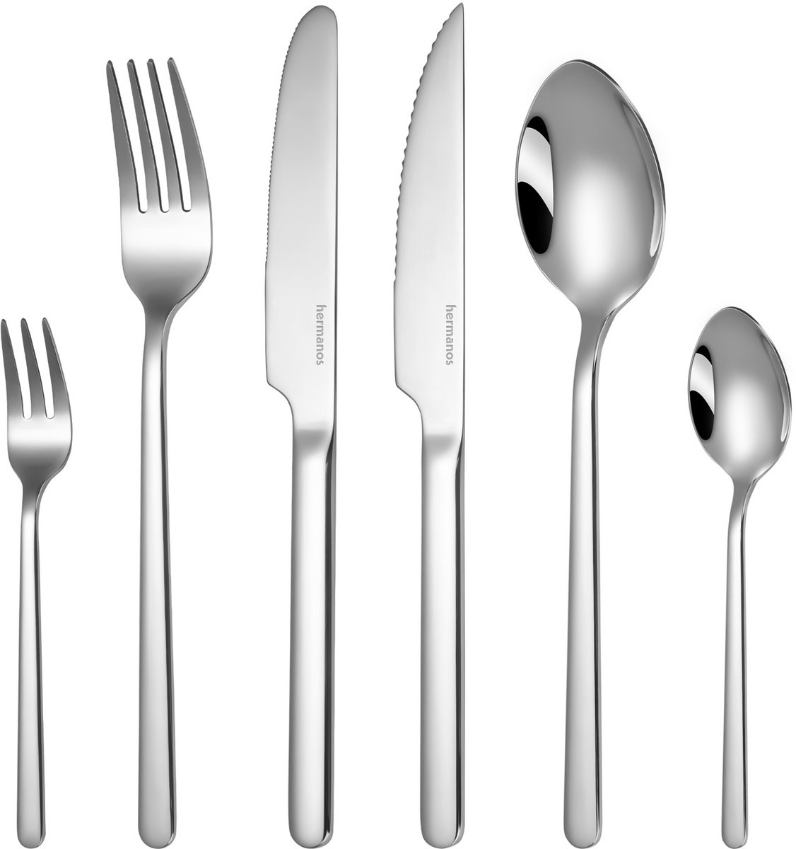 Bestekset voor 6 personen - 36 delig – Edelstaal 18/0 – Vaatwasserbestendig & Roestvrij – Hermanos®
