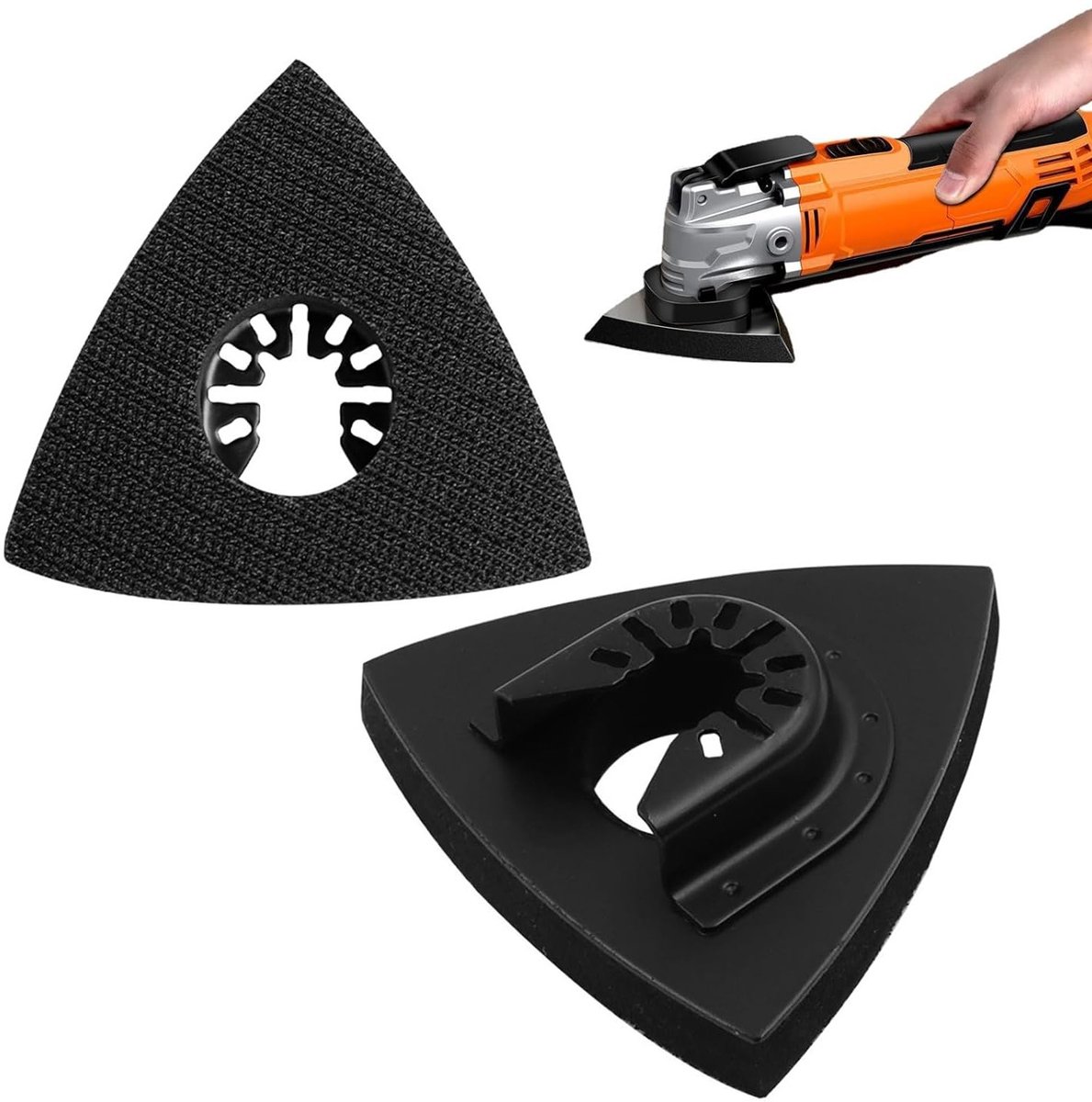Triangulaire Schuurpad voor Multitool, 2 Stuks, Geschikt voor Hout, Metaal en Kunststof, Perfect voor Schuren en Polijsten van Diverse Oppervlakken