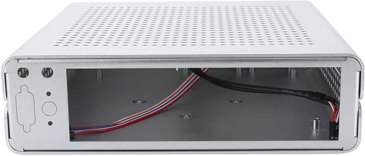 Mini HTPC Computer Case - Desktop Behuizing - Woonkamer PC - Volledig Aluminium - Mini ITX - Wit