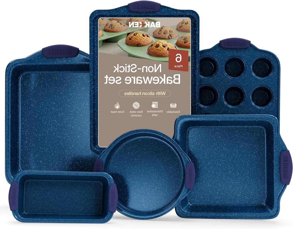 Bakvorm Set - Bakplaat Set - Bakken & Braden - Anti-aanbaklaag - 6 Delig - Blauw