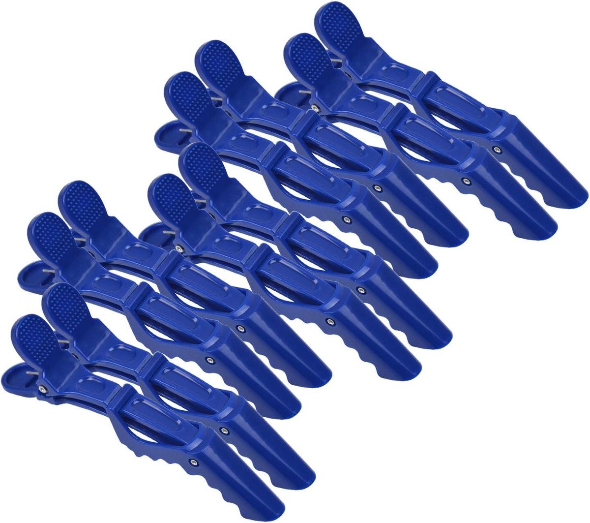 Haarclips - Sectieclips Stylingclips - Haar Stylen - Getextureerde Grip - 10 stuks - Blauw
