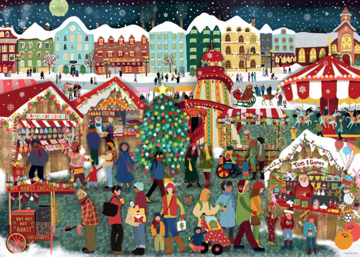 Ravensburger kerstmarkt legpuzzel 1000 stukjes - puzzel volwassenen. — afbeelding 3