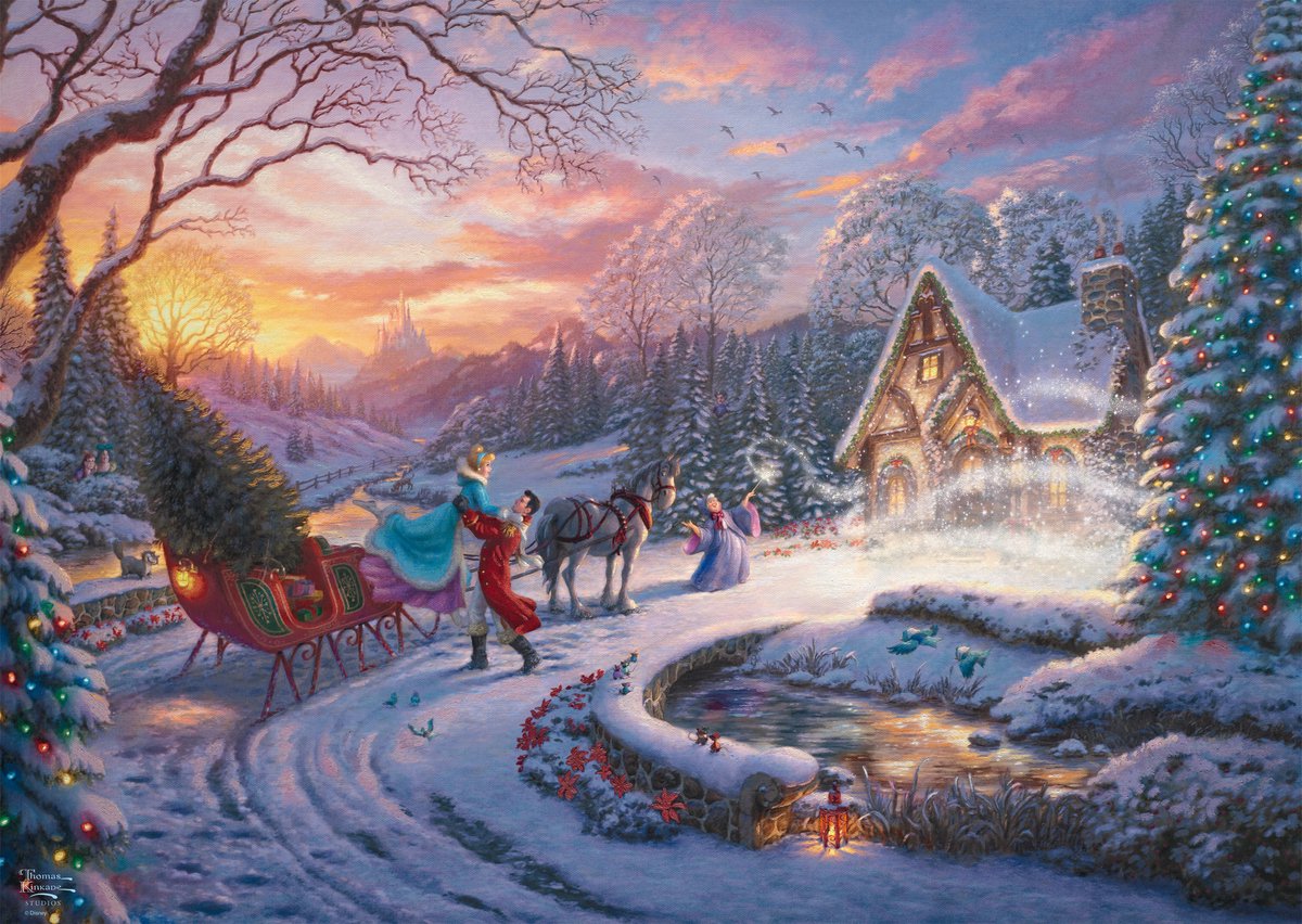 Schmidt - Legpuzzel - Disney, Cinderella, Bringing Home for Christmas - Thomas Kinkade Studios - 1000 stukjes - Volwassenen - vanaf 12 jaar — afbeelding 2