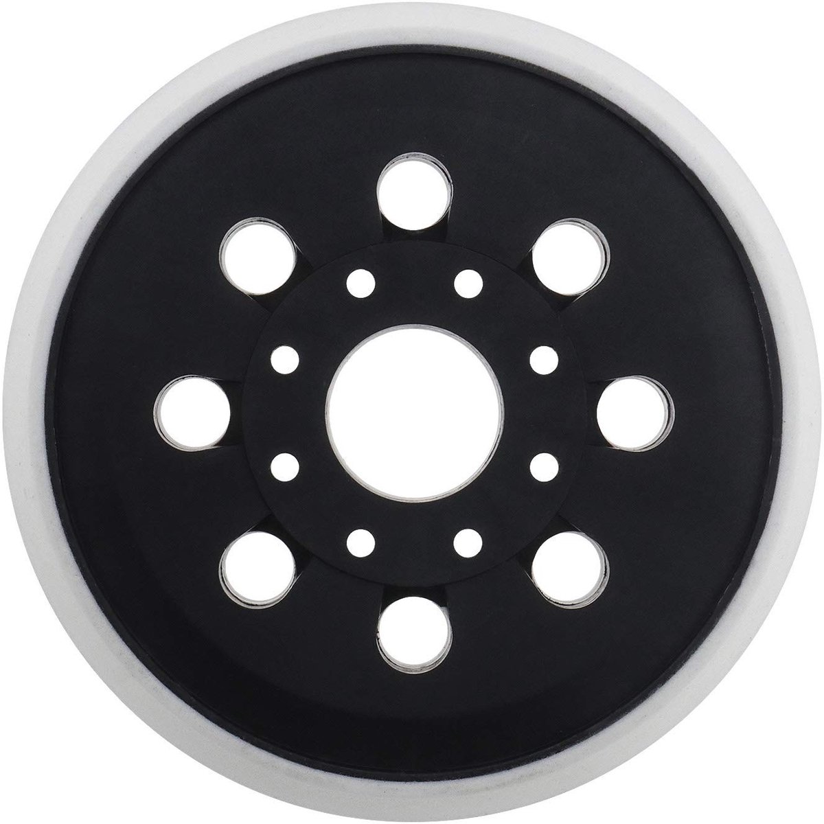 VT Goods - Hook & Loop Schuren Backing Pad - Vervanging - 125 mm - Zwart/Wit - Compatibel met Bosch en Skil - Steunkussen voor schuurmachines