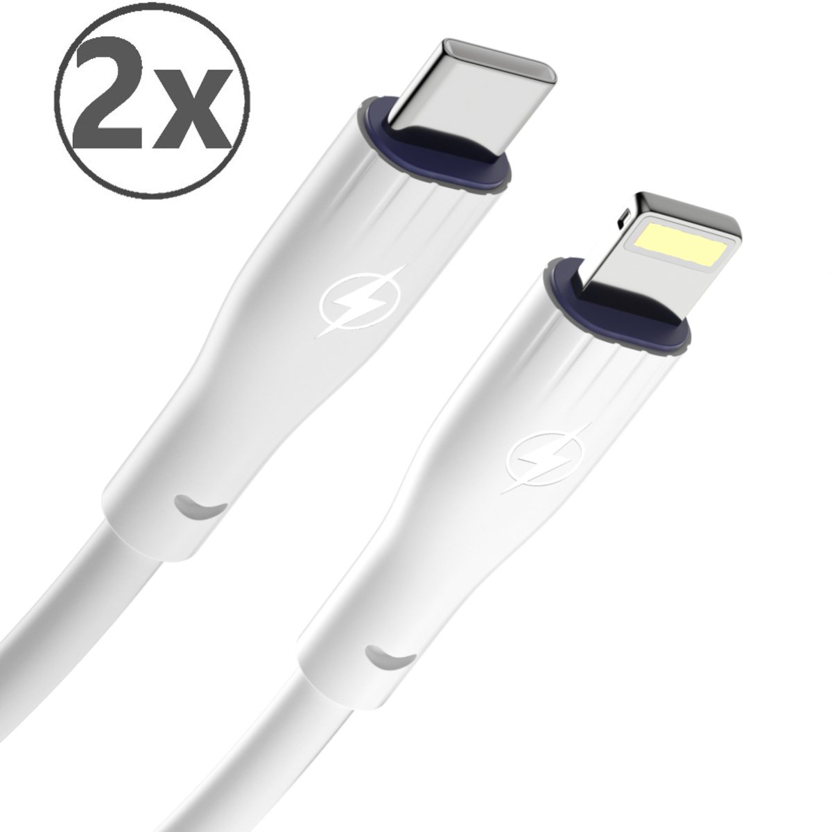 USB C naar 8-Pin Kabel – Oplaadkabels geschikt voor iPhone – 2 Stuks – Opladen en Data