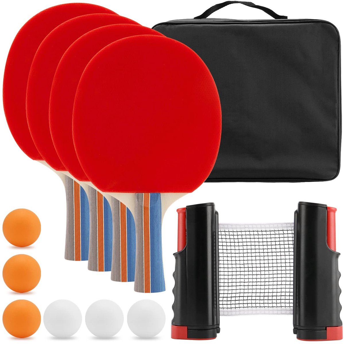 Vt products - Tafeltennisset - Pingpongballenset - Draagbare Peddelset - 175 cm Uitschuifbaar Net - Ideaal voor Eettafel - Voor Buitenspelen