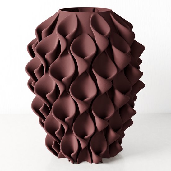 Fleuriek vaas STERRE - Bordeaux rood H44 cm - Grote bijzondere vaas met sculpturaal design - Moderne vloervaas en echte eyecatcher - Extra grote blikvanger voor woonkamer, hal of kantoor