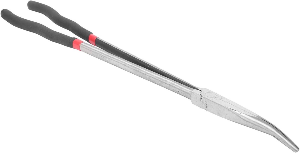 Langhandige tang met gebogen bek voor het knijpen van ringen en precisiewerk - 16 inch (400 mm)