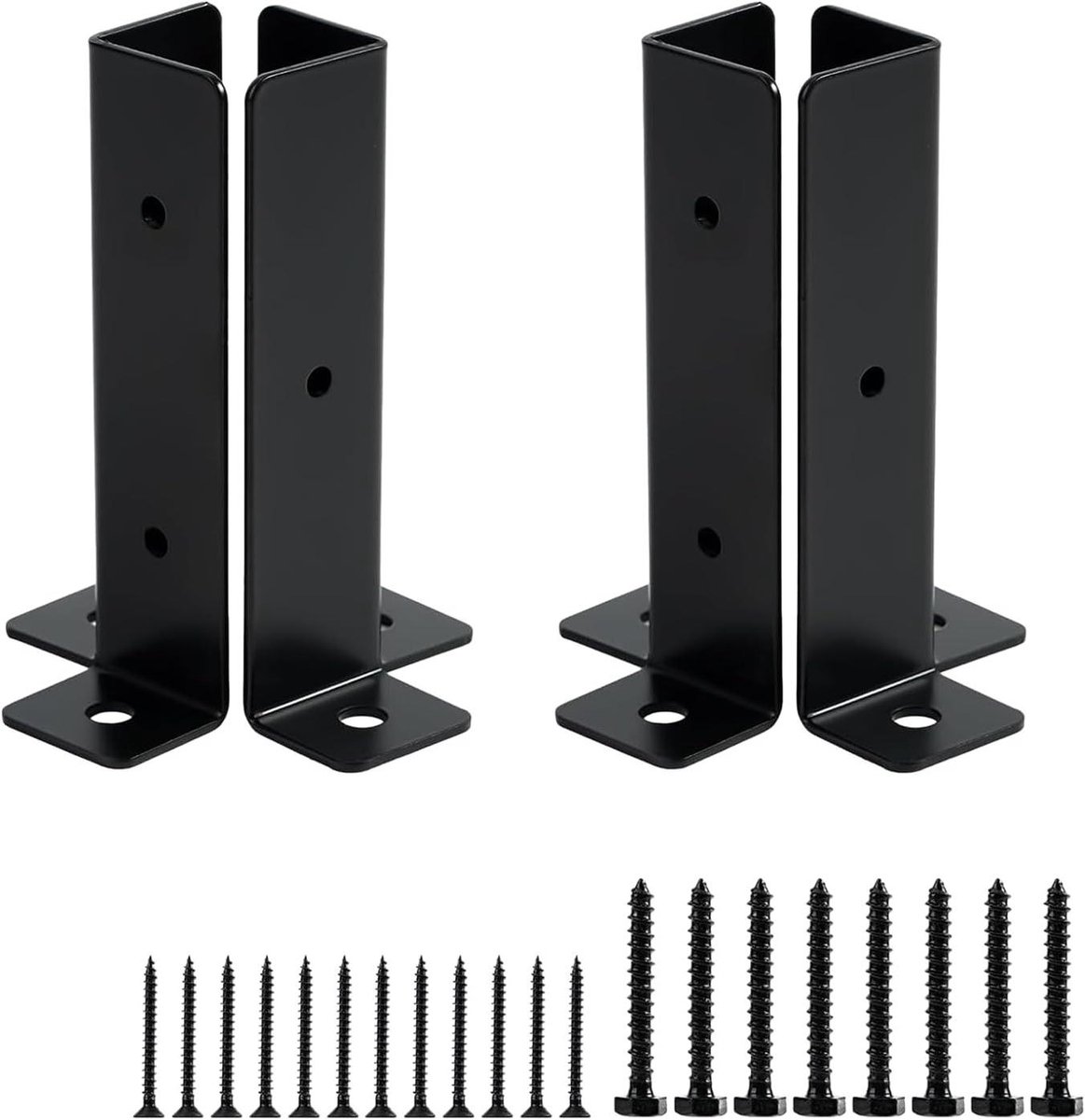Heavy Duty Post Anker, Post Brackets, Omkeerbare Heavy Duty Halve Kolom Base, Heavy Duty Fence Post Base Ondersteuning Poedergecoate Post Beugel Houten Omheining Post Base voor Post Fence