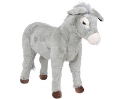 vidaXL Plush Toy Donkey Grey XXL Cuddle Doll for Children Babies Home