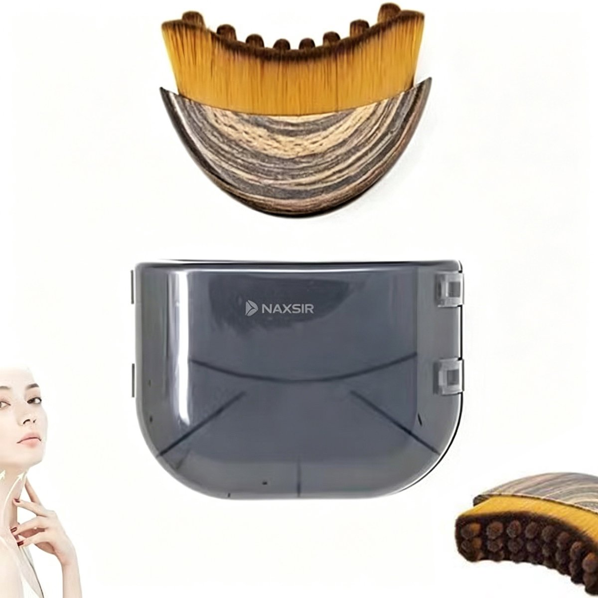 NAXSIR Lymfatische Gezichtsmassage Borstel - Ergonomische Contour Gezichtsbosel voor Gezicht, Hals & Kaaklijn,Huidvriendelijk