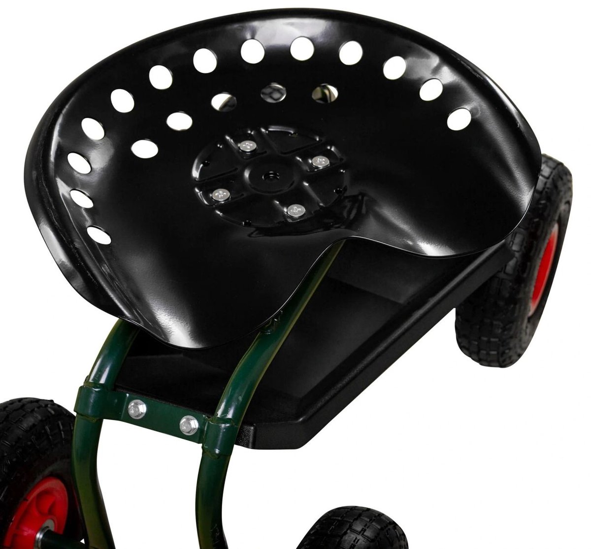 Rollsitz Outdoor Deluxe met beschermhoes - Verstelbare tuinstoel 44-58 cm, 150 kg belastbaar, luchtbanden, zilvergroen, rug- en knievriendelijk tuinwerk