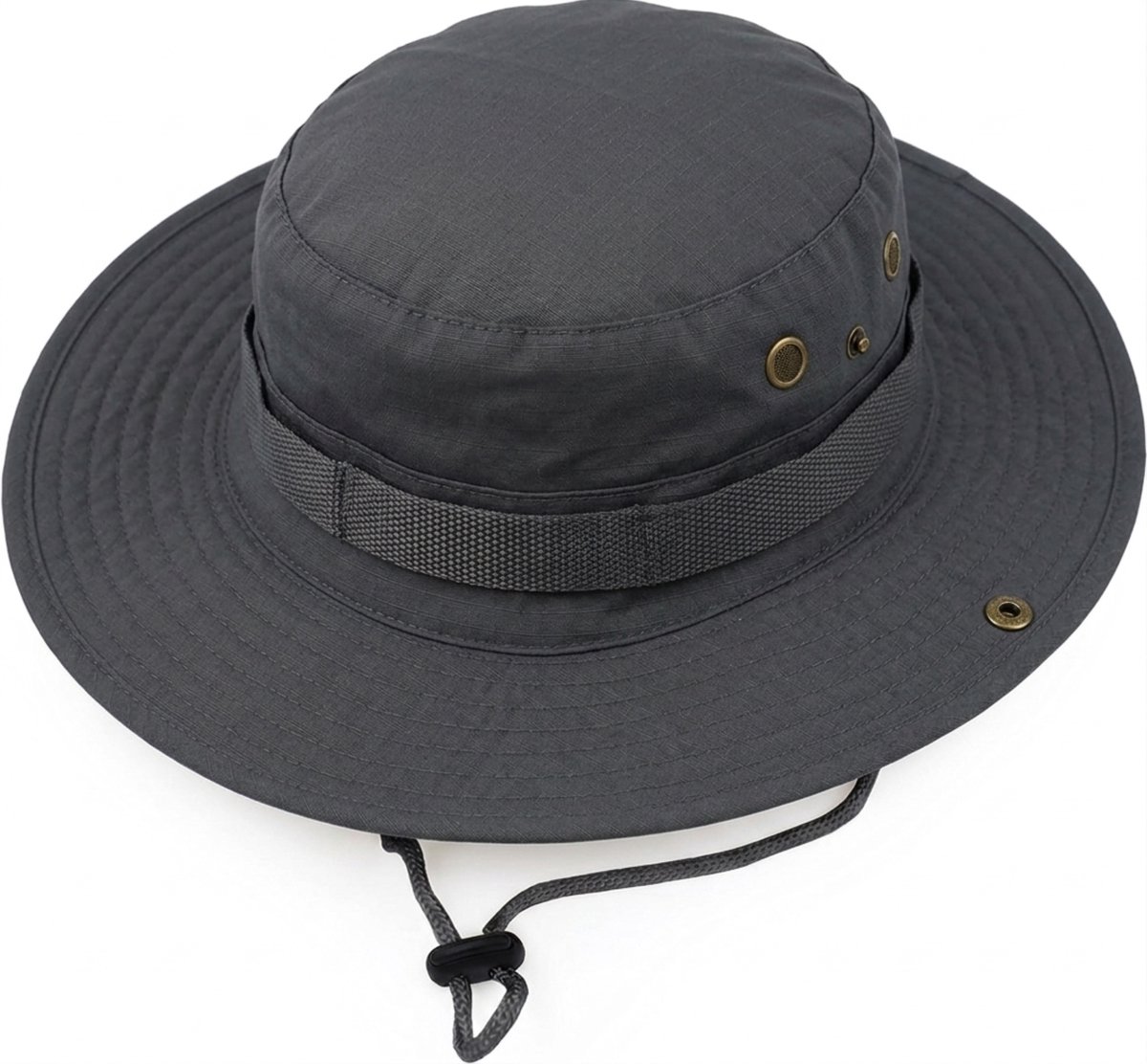 RAMBUX® Bucket Hat - Safari Hoed - Zonnehoed Heren - Vissershoedje - Katoen - Opvouwbaar - Zonwerend - Antraciet - 58-61 cm