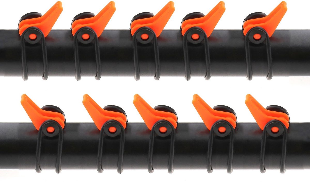 ONF3 - Visaccessoire - Haakhouder voor hengels - Oranje - 10 stuks - Ideaal voor vissers - Makkelijk te installeren - Voor vrijwel elke hengel