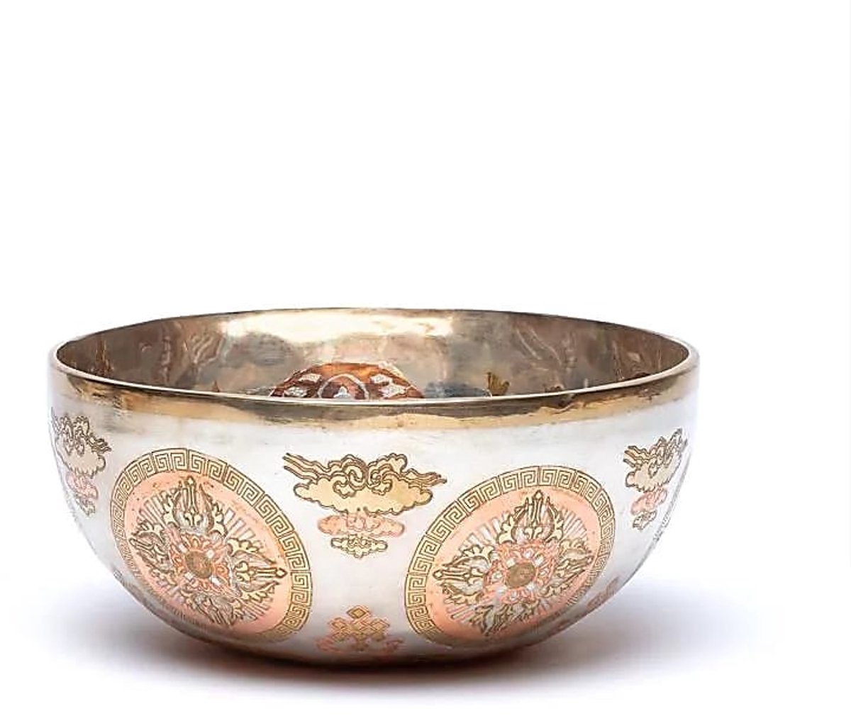 Verzilverde Klankschaal Boeddha Shakyamuni - ±21cm; ±1100-1200g - ±21cm; ±1100-1200g