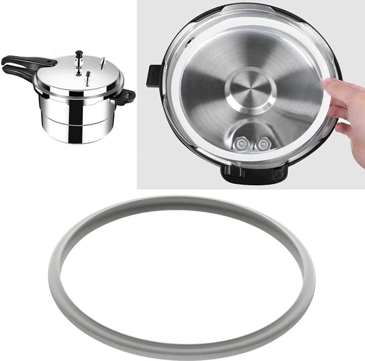 Snelkookpan Afdichting - Pakking Ring - Veilig Koken - Hoge Elasticiteit - 24 cm - Grijs