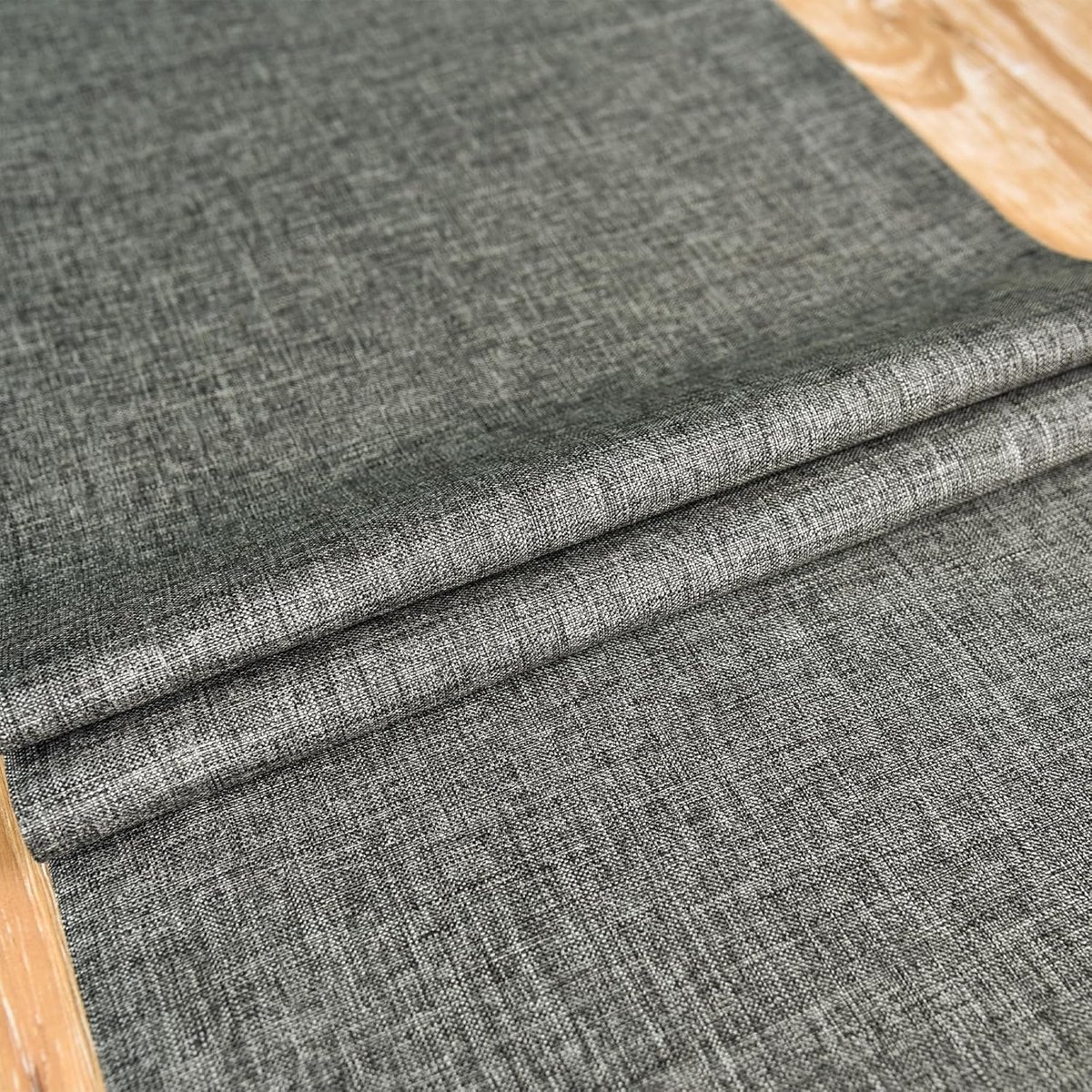 Tafel Runner - Tafelkleed Runner - Tafel Decoratie - Faux Linnen Stof - 33 x 91 cm - Donkergrijs