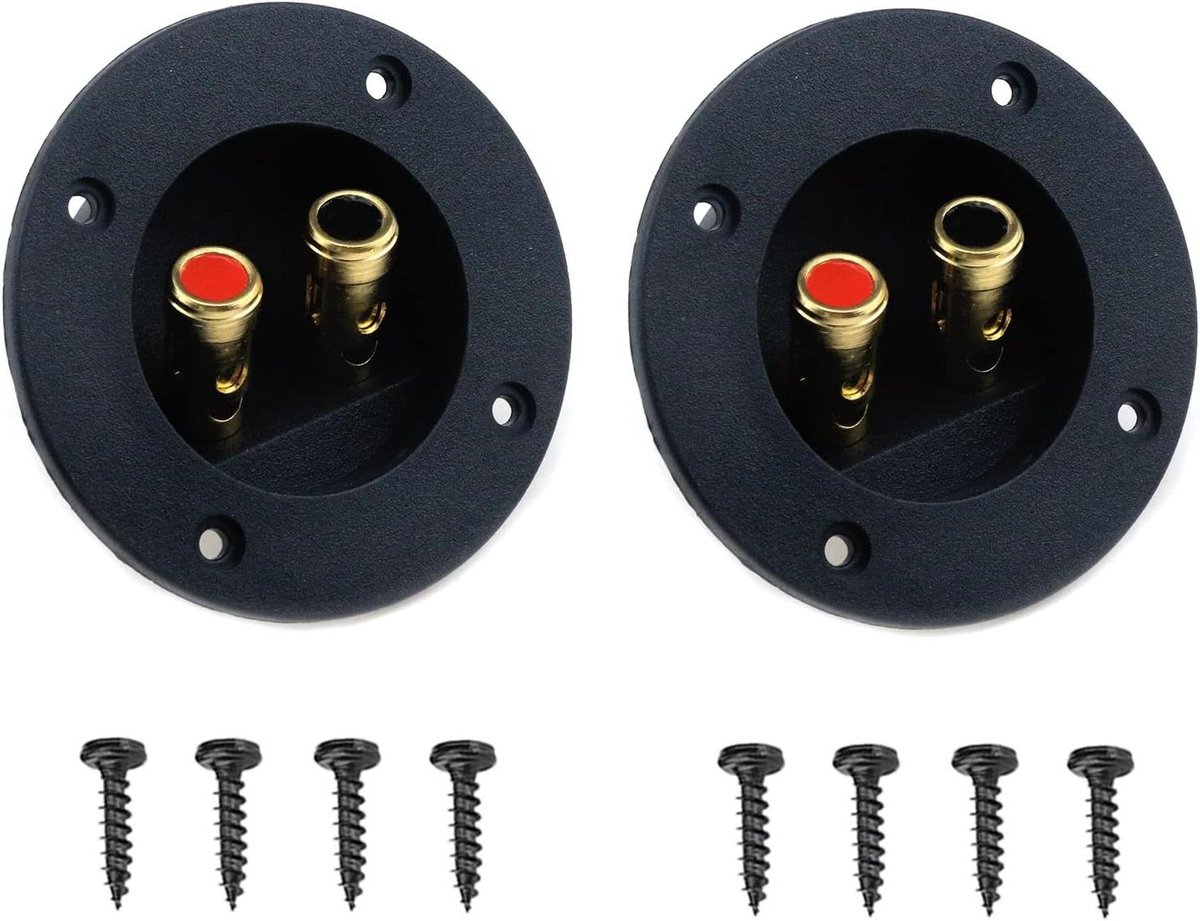 Luidspreker Terminal Cup - Adapter Connector - DIY Audio - 2-Weg Verbinding - 3-Inch - Zwart