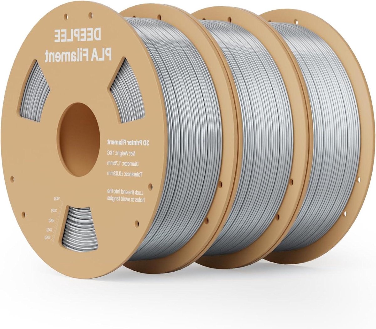 PLA Filament - 3D Printer Filament - Modelbouw - Zijdeachtige textuur - 1.75 mm 3kg - Zilver