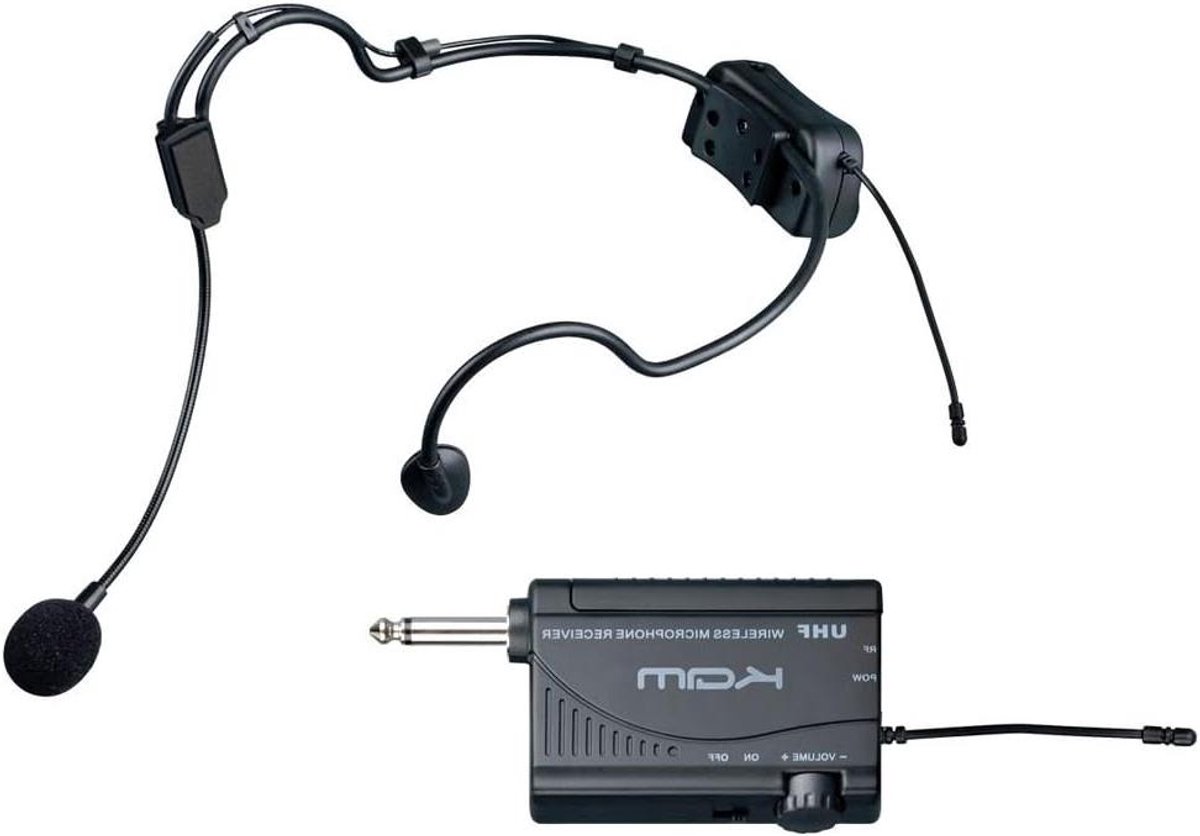 Draadloos Headset Microfoonsysteem - UHF Microfoon Set - Aerobics Presentaties - Zender Ingebouwd - 30 Meter Bereik - Zwart
