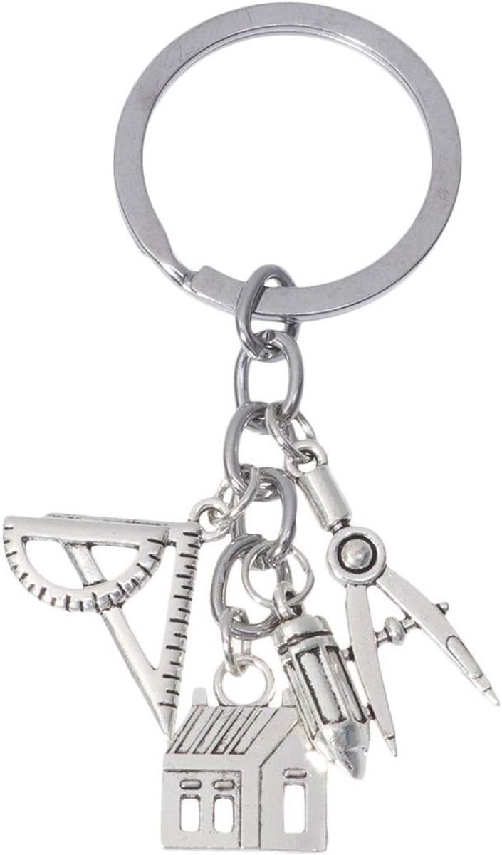 Creatieve Architect Sleutelhanger voor Afgestudeerden - Zinklegering Sleutelhanger, Cadeau Ornamenten, Decoratie voor Autosleutels en Tassen, Feestbenodigdheden voor Afstudeerpartijen