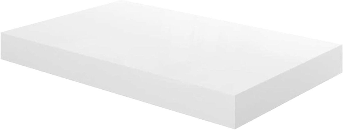 Wandrek - Zwevende plank - Voorwerpen tonen - Onzichtbaar montagesysteem - 40x23x38 cm - Wit glanzend