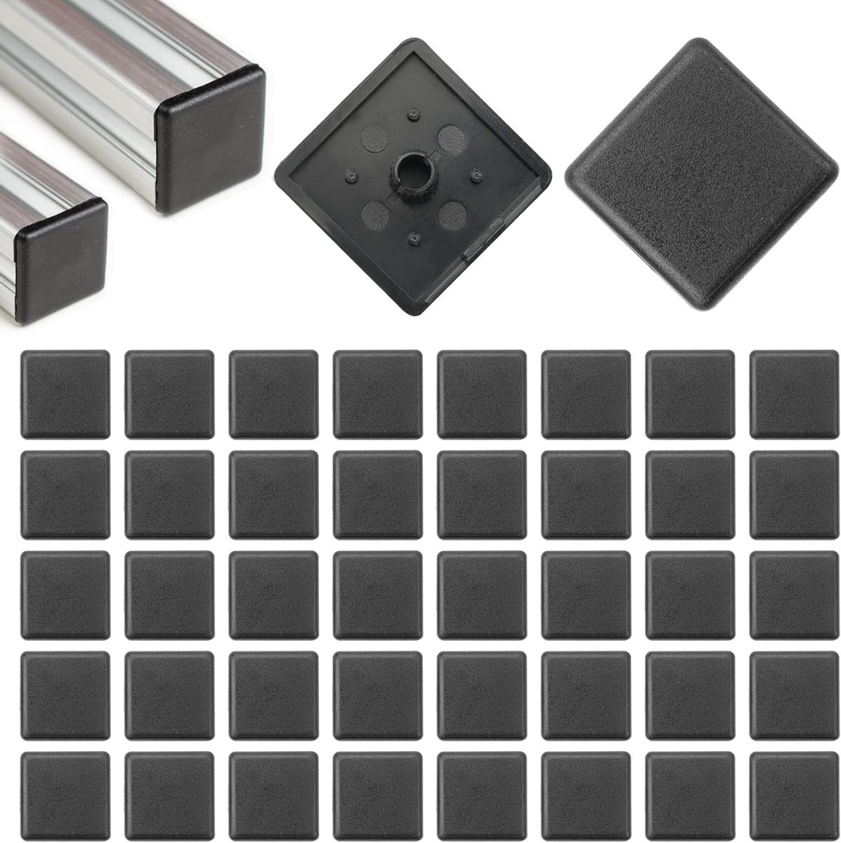 40 Stuks Eindkappen voor Aluminium Profielen 30 x 30 cm - Beschermende Dekkappen voor Industriële Toepassingen en Europese Standaard Profielen