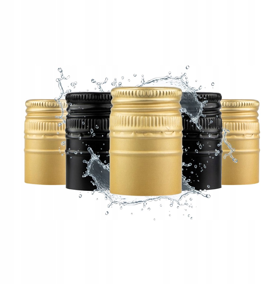 Bimberek - Lange Aluminium Dop - 30x44mm - Zwart/Goud